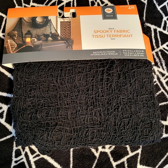 ⚡3/$15⚡ *NEW* HALLOWEEN DECOR Black Spooky Fabric Indoor/Outdoor - Picture 1 of 2